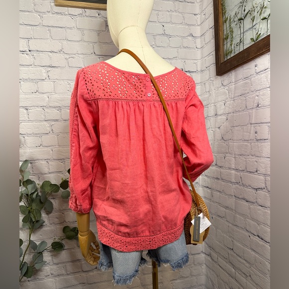 J.Crew 100% Linen Eyelet Blouse - Picture 3 of 6